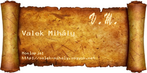 Valek Mihály névjegykártya